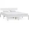 Image de Cadre De Lit Sans Matelas Blanc Bois Massif Vidaxl