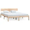 Image de Cadre De Lit Sans Matelas Bois Massif 140x190 Cm Vidaxl