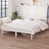 Image de vidaXL Cadre de lit Blanc Bois de pin massif 140x190 cm