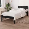 Image de Cadre De Lit Sans Matelas Noir Bois Massif 90x200 Cm Vidaxl