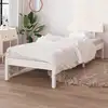 Image de Cadre De Lit Sans Matelas Blanc Bois Massif 100x200 Cm Vidaxl