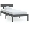 Image de Cadre De Lit Sans Matelas Gris Bois Massif 100x200 Cm Vidaxl