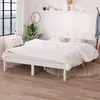 Image de Cadre De Lit Sans Matelas Blanc Bois Massif 120x200 Cm Vidaxl