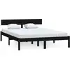 Image de Cadre De Lit Sans Matelas Noir Bois Massif 140x200 Cm Vidaxl