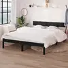 Image de Cadre De Lit Sans Matelas Noir Bois De Pin Massif Vidaxl