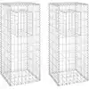 Image de Poteaux À Panier De Gabion 2 Pcs 40x40x100 Cm Fer Vidaxl