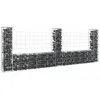 Image de vidaXL Panier de Gabion en Forme de U avec 3 Poteaux Mur de Soutènement Barrière de Jardin Patio Projets de Jardinage 151276
