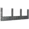 Image de Panier De Gabion En Forme De U Avec 4 Poteaux Fer 380x20x150 Cm Vidaxl
