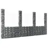 Image de Panier De Gabion En Forme De U Avec 4 Poteaux Fer 380x20x200 Cm Vidaxl