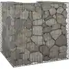 Image de Mur En Gabion Pour Poubelle Acier Galvanisé 110x100x110 Cm Vidaxl