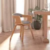 Image de Chaise À Manger Taupe Bois Courbé Et Tissu Vidaxl