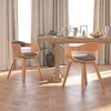Image de Chaise À Manger Lot De 2 Gris Clair Bois Courbé Et Tissu Vidaxl