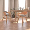 Image de Chaises À Manger Lot De 2 Taupe Bois Courbé Et Tissu Vidaxl