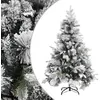 Image de Sapin De Noël À Flocons De Neige Et Pommes De Pin 150 Cm Pvc/pe Vidaxl