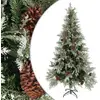 Image de Sapin De Noël Avec Pommes De Pin Vert Et Blanc 225 Cm Pvc Et Pe Vidaxl