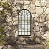 Image de Miroir De Jardin Noir 90x45 Cm Fer Pour Utilisation Extérieure Vidaxl
