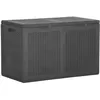 Image de vidaXL Boîte de rangement de jardin 180 L Noir PP Rotin