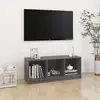 Image de Meuble Tv Gris 104x33x41 Cm Bois De Pin Massif Vidaxl