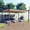 Image de Tonnelle De Jardin Avec Toit Rétractable 4x3 M Taupe Vidaxl