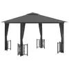 Image de Tonnelle Avec Parois Et Toit Double 3x3 M Anthracite Vidaxl