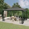 Image de Tonnelle Avec Parois Et Toit Double 3x4 M Anthracite Vidaxl