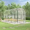 Image de vidaXL Serre Transparent 160x400x190 cm PVC et acier enduit de poudre serre de culture serre extérieure serre avec porte 317247