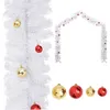 Image de vidaXL Guirlande de Noël décorée avec boules Blanc 5 m