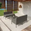 Image de vidaXL Salon de jardin 5 pcs avec coussins Résine tressée Gris