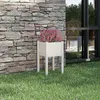 Image de vidaXL Jardinière dextérieur Blanc 40x40x70 cm Bois de pin massif