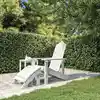 Image de Chaise De Jardin Adirondack Avec Repose-pied Pehd Blanc Vidaxl