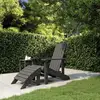 Image de Chaise De Jardin Adirondack Avec Repose-pied Pehd Anthracite Vidaxl