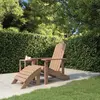 Image de Chaise De Jardin Adirondack Avec Repose-pied Pehd Marron Vidaxl