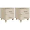 Image de Tables De Chevet Hamar 2pcs Marron Miel 40x35x44,5cm Bois Vidaxl