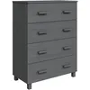 Image de Buffet Hamar Gris Foncé 79x40x103,5 Cm Bois Massif De Pin Vidaxl