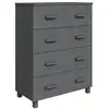 Image de Vidaxl buffet hamar gris foncé 79x40x103,5 cm bois massif de pin