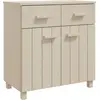 Image de Buffet Hamar Marron Miel 79x40x80 Cm Bois Massif De Pin Vidaxl