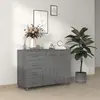 Image de Buffet Hamar Gris Foncé 113x40x80 Cm Bois Massif De Pin Vidaxl