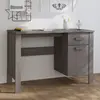 Image de Bureau Hamar Gris Clair 113x50x75 Cm Bois Massif De Pin Vidaxl
