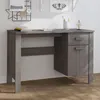 Image de Bureau - vidaXL - HAMAR - Bois massif de pin - Gris clair - 113x50x75 cm