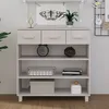 Image de vidaXL Table console HAMAR Blanc 90x35x90 cm Bois massif de pin 340465