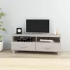 Image de Meuble Tv Hamar Blanc 106x40x40 Cm Bois Massif De Pin Vidaxl