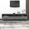 Image de Meuble Tv Hamar Gris Foncé 158x40x40 Cm Bois Massif De Pin Vidaxl