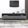 Image de vidaXL Meuble TV HAMAR Gris foncé 158x40x40 cm Bois massif de pin 340474