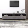 Image de Meuble Tv Hamar Gris Clair 158x40x40 Cm Bois Massif De Pin Vidaxl