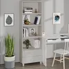 Image de Buffet Hamar Blanc 60x35x180 Cm Bois De Pin Massif Vidaxl