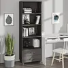 Image de Buffet Hamar Gris Clair 60x35x180 Cm Bois De Pin Massif Vidaxl