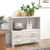 Image de vidaXL Buffet HAMAR Blanc 85x35x80 cm Bois massif de pin 340497