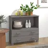 Image de Buffet Hamar Gris Clair 85x35x80 Cm Bois Massif De Pin Vidaxl