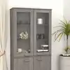 Image de Dessus De Buffet Hamar Gris Clair 85x35x100 Cm Bois De Pin Vidaxl