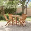 Image de vidaXL Mobilier à Dîner dExtérieur Pliable 5 pcs Ensemble de Salle à Manger de Patio Table et Chaises de Repas Jardin 3096571
